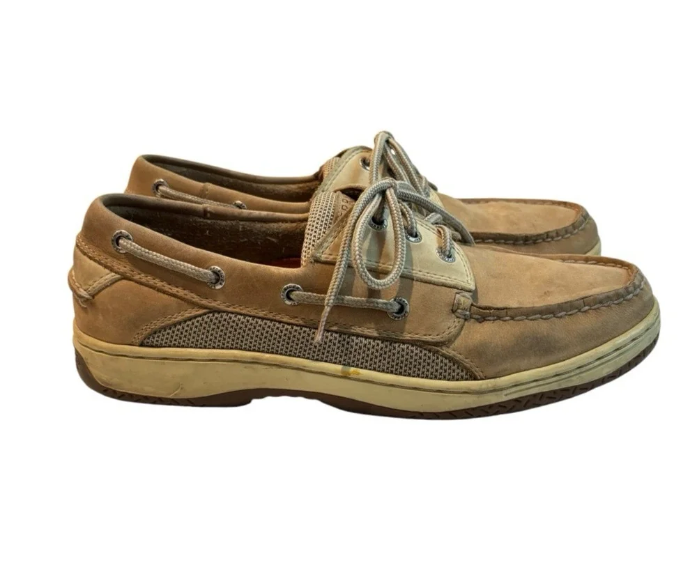 Sperry Top-Sider Men’s Brown Leather Boat Shoes Lace Up US 9M 0799023